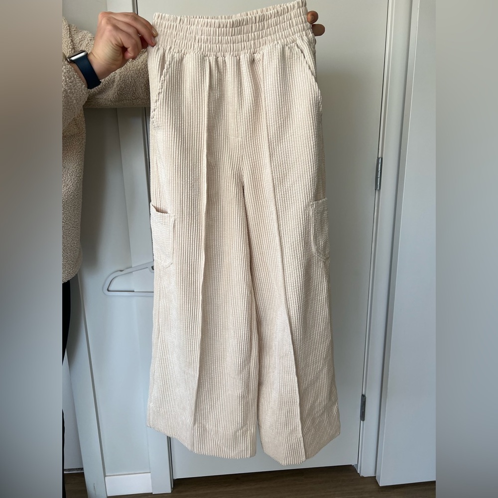 Urban Outfitters cream straight, wide leg pants